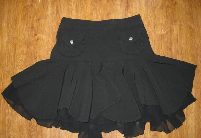 Юбка черная, солнце-клеш от бедра, р.44 Москва