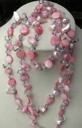 ***РОЗОВЫЙ Горный хрусталь и натуральный перламутр*** Москва