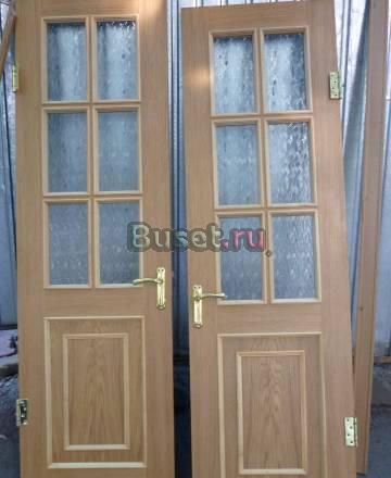 Межкомнатная распашная дверь 60x200 со стеклами Москва