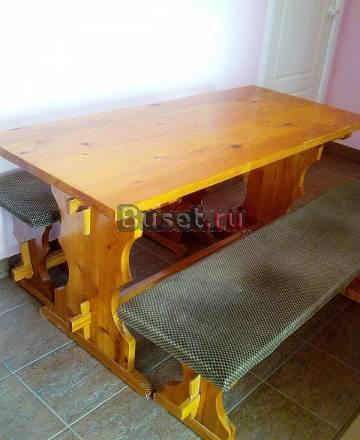 Стол, скамейка и две табуретки из сосны Москва