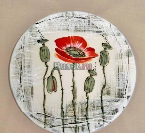 Тарелка декоративная маки Новосибирск