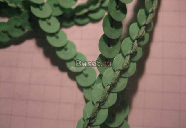 пайетки на нитке зеленые Москва