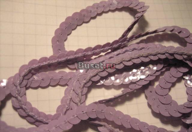 пайетки на нитке  сиреневые Москва