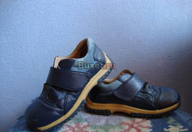 Ботинки из натуральной кожи с джинсовыми вставками Москва