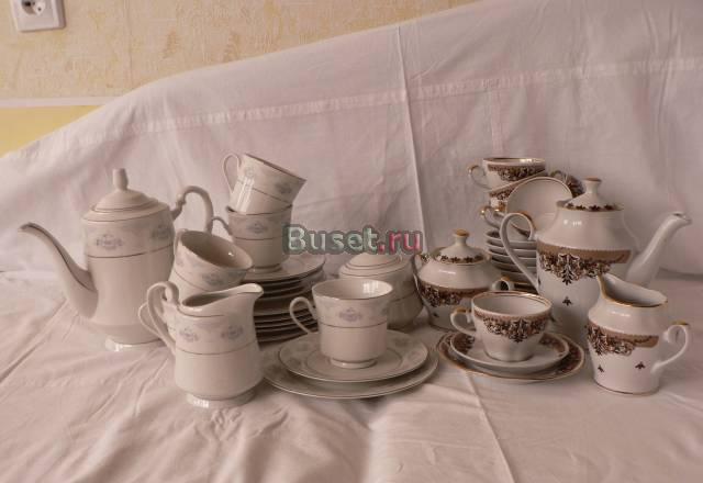 Сервиз коричневый и сервиз белый Москва
