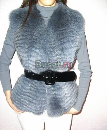Жилет из голубого песца Москва