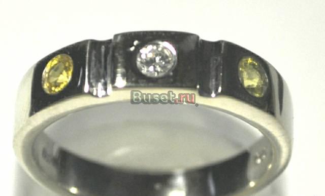 Кольцо бриллиант сапфир белое 18К Москва