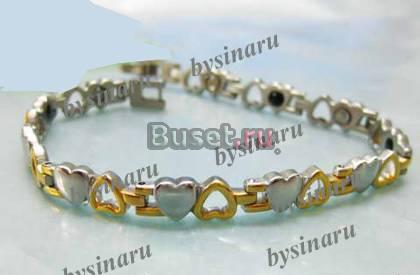 Женский Браслет сердечками (тонкий браслет) Москва