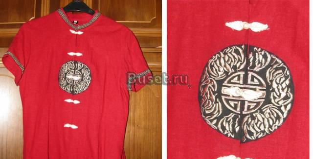 Блузка красная в восточном стиле, с вышивкой Санкт-Петербург