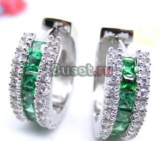 Серьги из серебра 925" с хризолитами арт E6644-G Москва