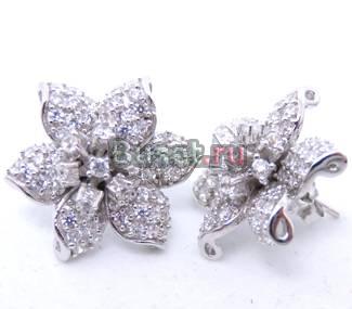 Серьги из серебра 925" c фианитами Арт. E6763 Москва