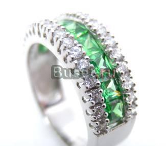 Кольцо из серебра 925" с хризолитами арт R5663-G Москва