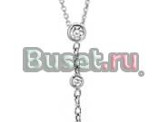 Кулон натуральный жемчуг с фианитами в серебре Москва