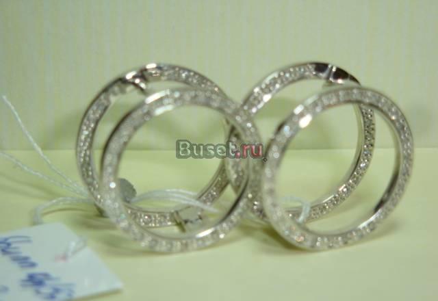 Золотые серьги с бриллиантами Москва