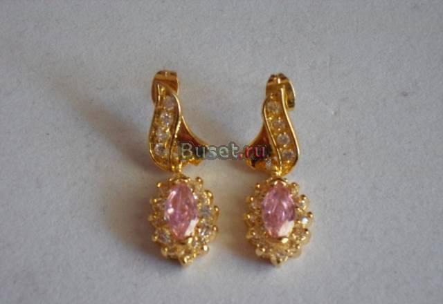 Бижутерия де Люкс. Серьги с розовыми сапфирами Москва