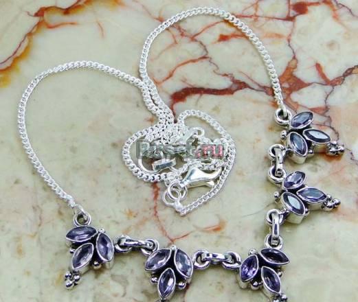 Колье Аметист , серебро 925, 43 см Москва