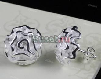 Серьги "Розочки", 925 серебро Санкт-Петербург