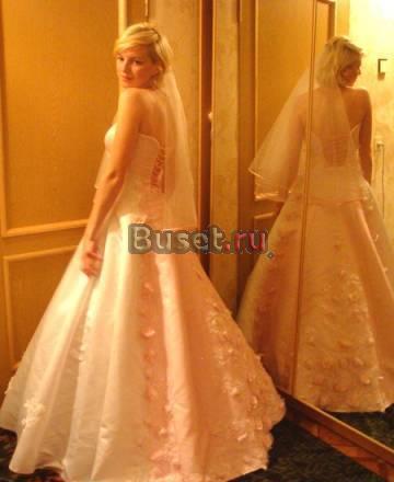 Бело-розовое свадебное платье(в подарок шубка) Санкт-Петербург
