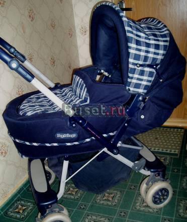 Коляска-трансформер "Peg-Perego" синяя Москва
