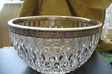 ХРУСТАЛЬ+МЕЛЬХИОР ВАЗА ДЛЯ ФРУКТОВ СССР Москва
