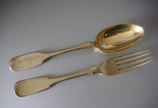 Ложка и вилка серебряные Санкт-Петербург