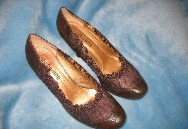 Новые кожаные коричневые туфли Москва