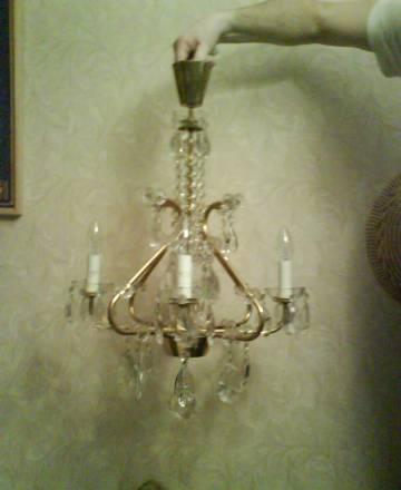 Люстра б/у Чехия 4-х рожковая хрусталь Богемия Москва