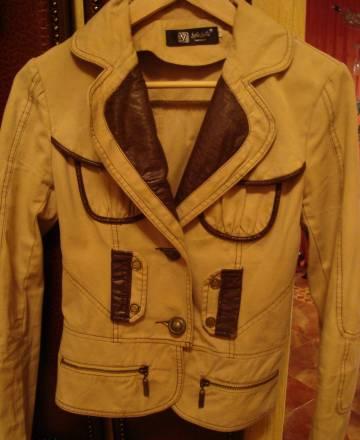 Пиджак стильный с кожанными вставками Москва