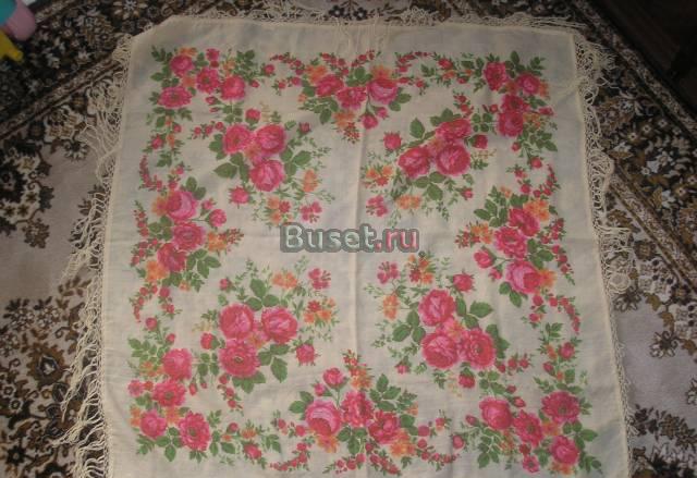 Платок большой цветной хохлома 100х100 шерсть Санкт-Петербург