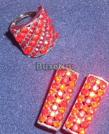 Кольцо+серьги со стразами Swarovski Москва