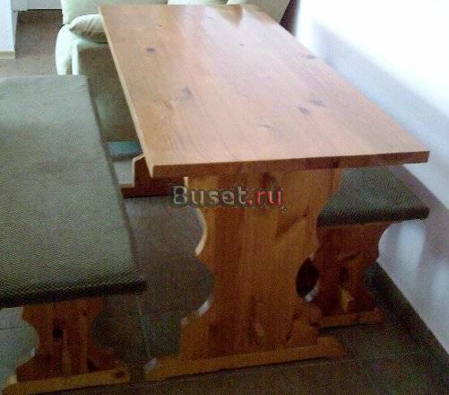 Стол, скамья, два табурета из сосны Москва