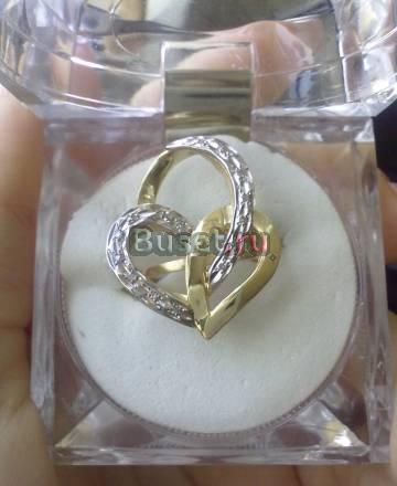 Сказочно - красивое кольцо "два сердца" Москва