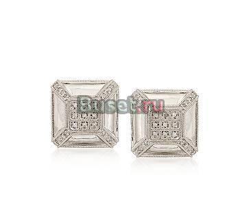 Серебряные серьги с бриллиантами 0,15 карата Москва