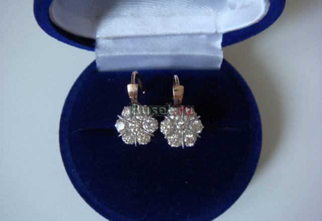 Серги с бриллиантами 1,14 карат Москва