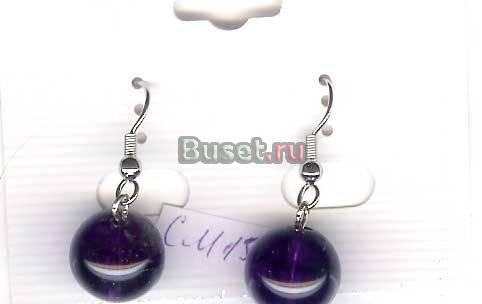 Серьги аметист СМ151Б Москва