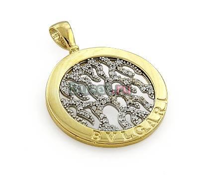 Подвеска bvlgari золото 585 пробы. фианиты Москва