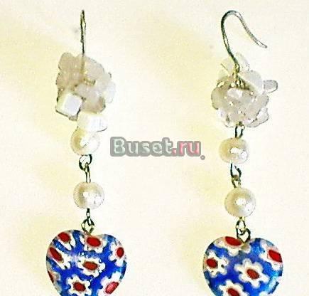 Серьги Ромашковое сердце! Рязань