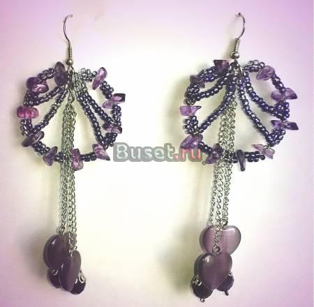 Серьги Аметистовые кольца. Рязань