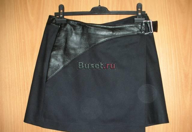 Юбка BGN франция из шерсти  с кожей Москва