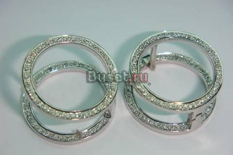 Золотые серьги с природными бриллиантами Москва