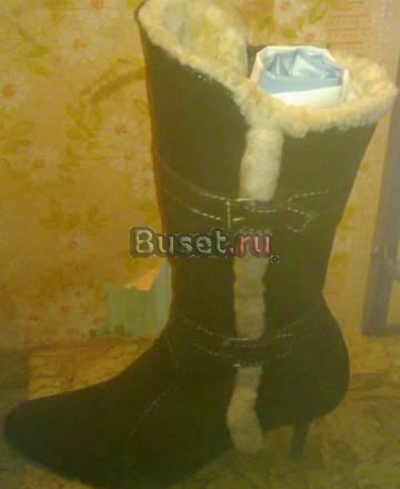 Сапоги зимние нат.замша мех не дорого Москва
