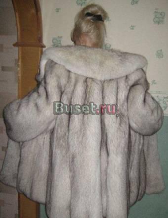 Шуба из серебристого песца Москва