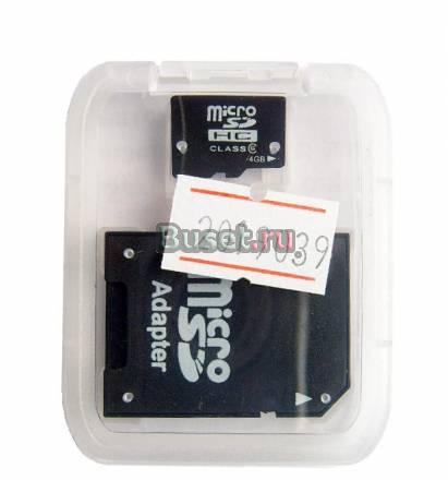 Карточка памяти 4Гб microSD HC +адаптер Москва