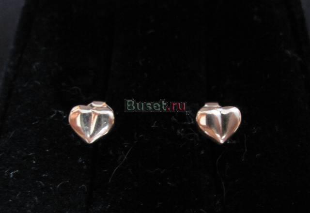 Золотые серьги " Сердце " Санкт-Петербург