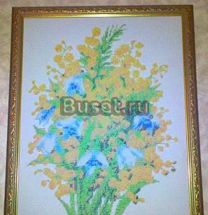 Картина вышитая чешским бисером "Мимозы" Ишим