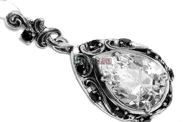 Подвеска нат.хрусталь,марказиты в серебре Москва