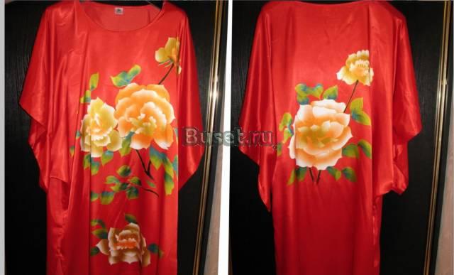 Новый шелковый халат.р.50-60 за 600р Москва