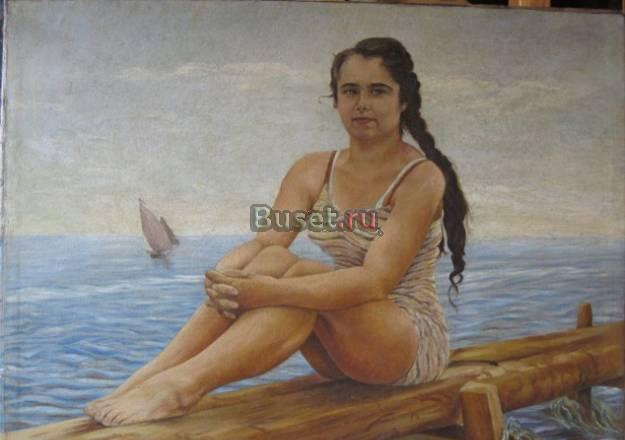 Картина "Каникулы" в.Егоров 1950 Санкт-Петербург