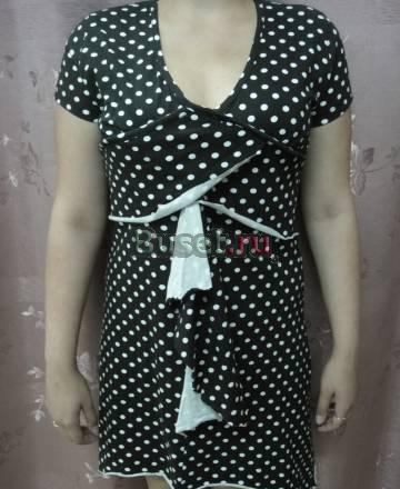 Платье коричневое в горошек Кременки