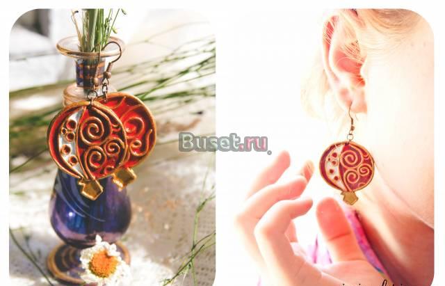 Серьги - восточный гранат Москва